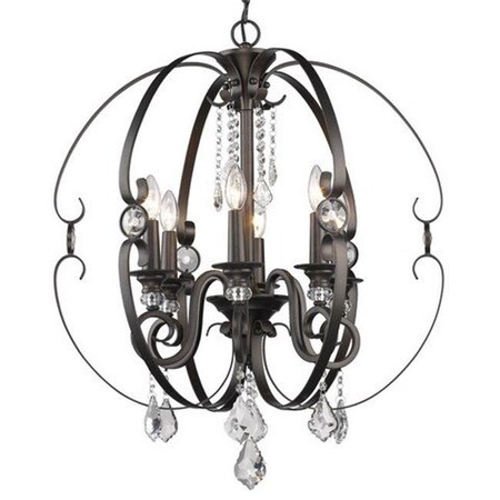 GOLDEN LIGHTING Golden Lighting 1323-6 EBB Ella 6 Light Chandelier in Brushed Etruscan Bronze 1323-6 EBB